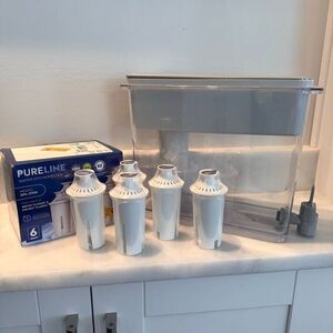 Brita 27-Cup Filtered Water Dispenser and 5-Pack of Pureline Replacement Filters